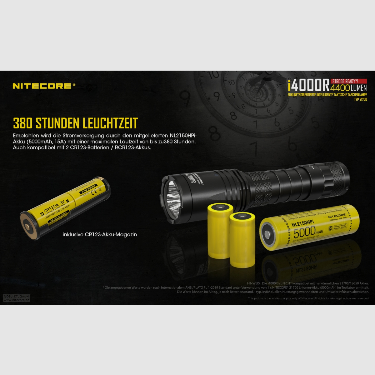 Nitecore I4000R flashlight i4000R 4400 lumens