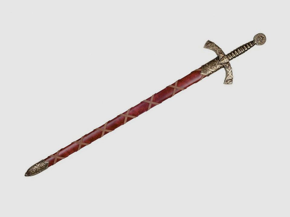 Spada dei Templari con fodero rosso