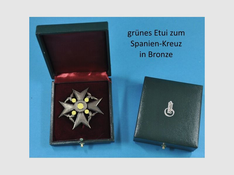 grünes Etui zum spanienkreuz In Bronze Repro !!!