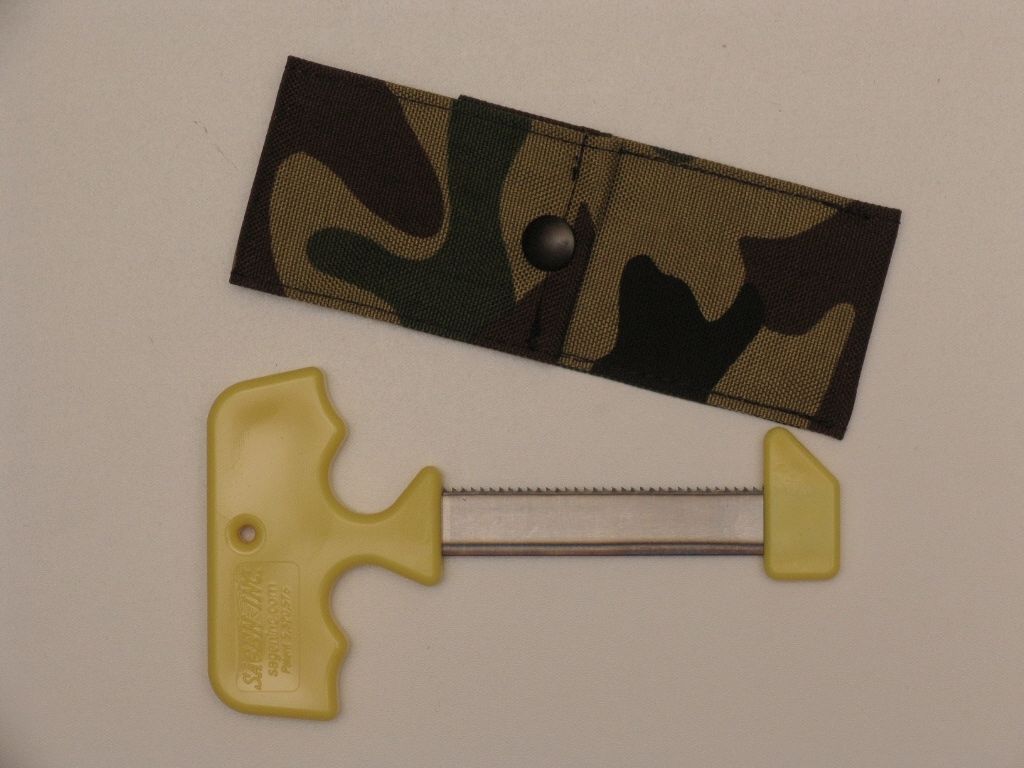 Aufbrechsäge T-Griff gelb lang mit Gürteletui