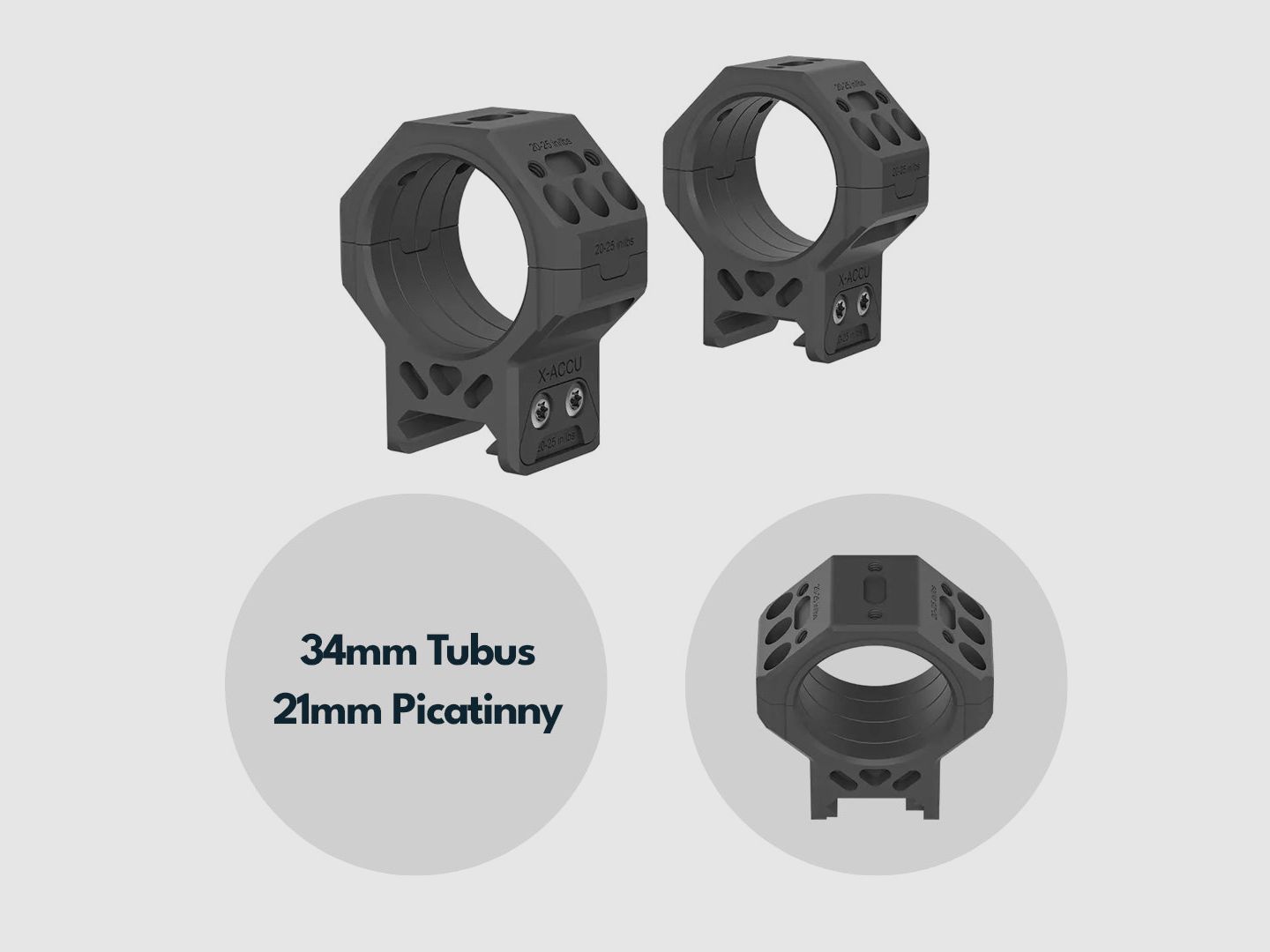 Vector Optics XASR-3472 34mm X-MOD 1.1" Anelli Picatinny Modulari h=28mm