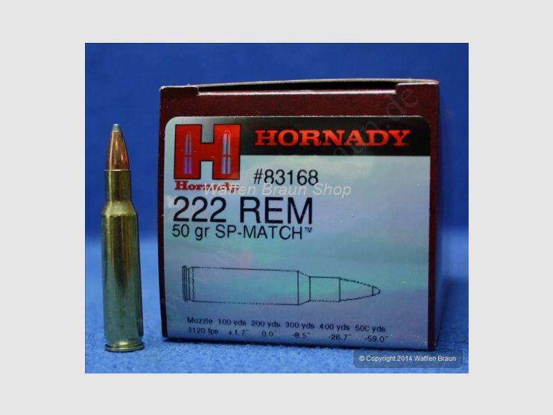 Hornady .222 remington SP 50 grain #83168 50 Stück