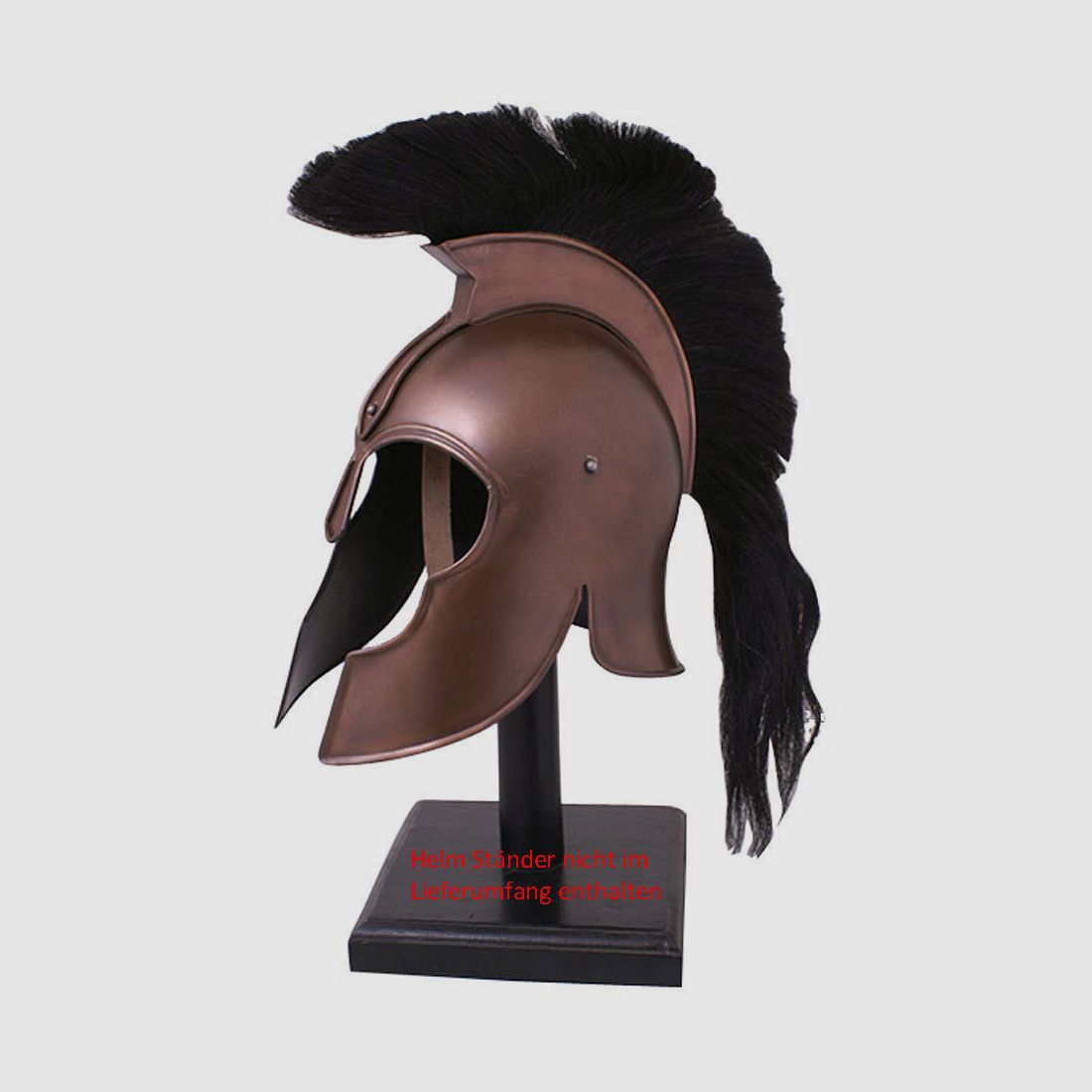 Troja Helm aus Stahlblech mit Helmbusch