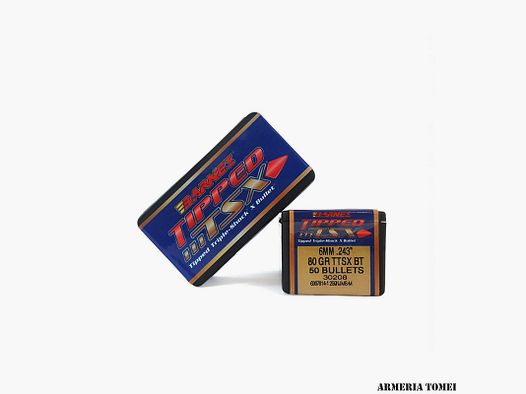 BARNES – BULLE – OGIVE TIPPED TSX CAL 6MM .243″ 80 GR TTSX BT (50 PCS) -30208