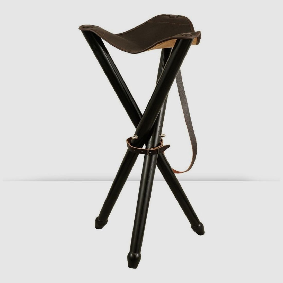 Houten en leren bank