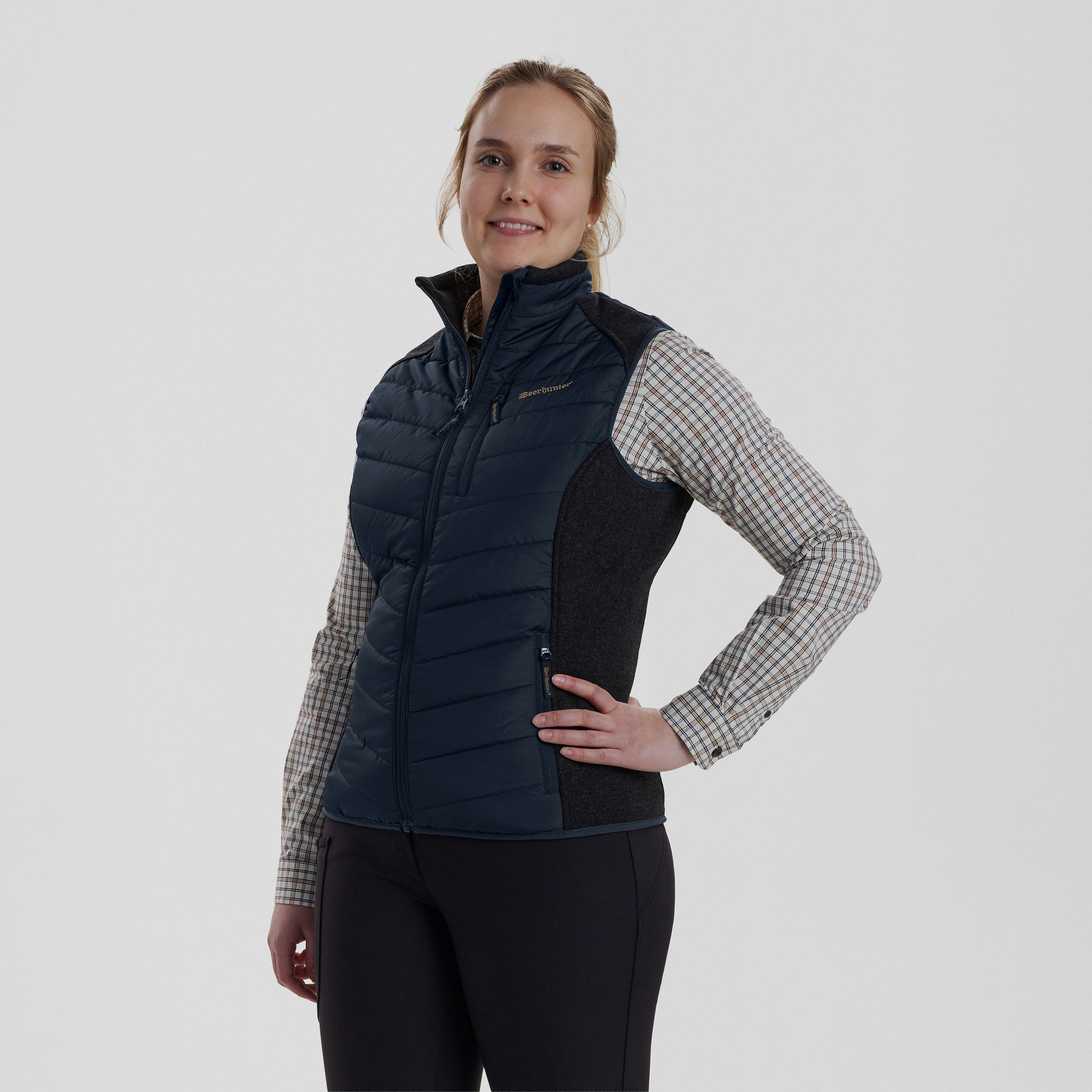 Lady Caroline Wattierte Weste - Dark Blue – Kleidergröße Damen: 36