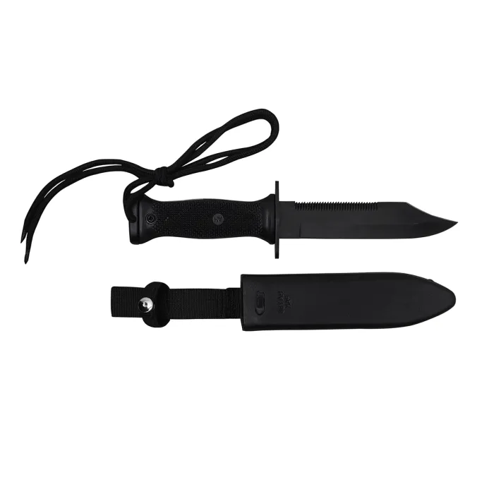 Couteau de combat MK3 de la marine américaine avec étui en plastique (réplique) Noir