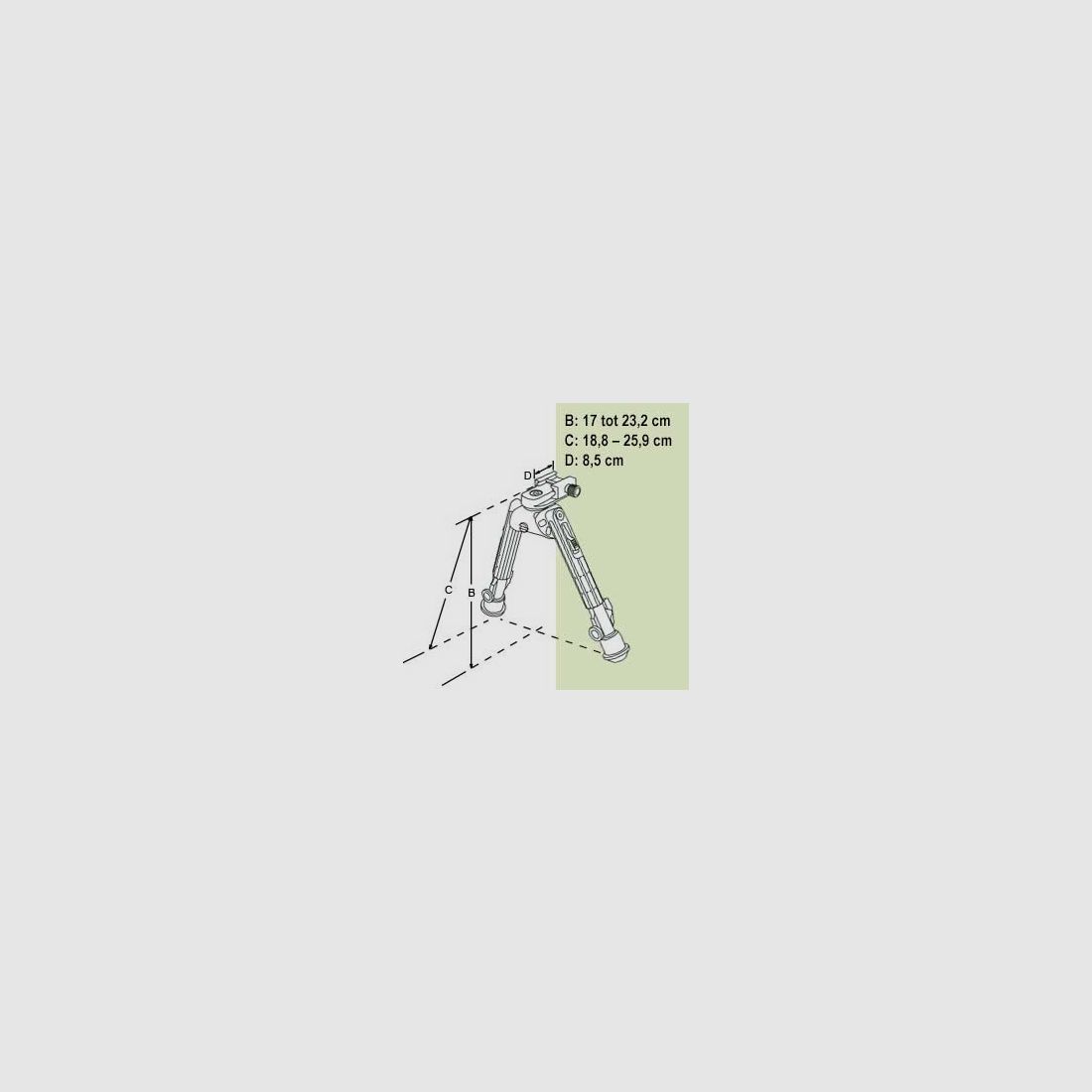 UTG TL-BP01-A Heavy Duty Recon 360-degree weapon tripod 17–23.2 cm, image 3 of 3