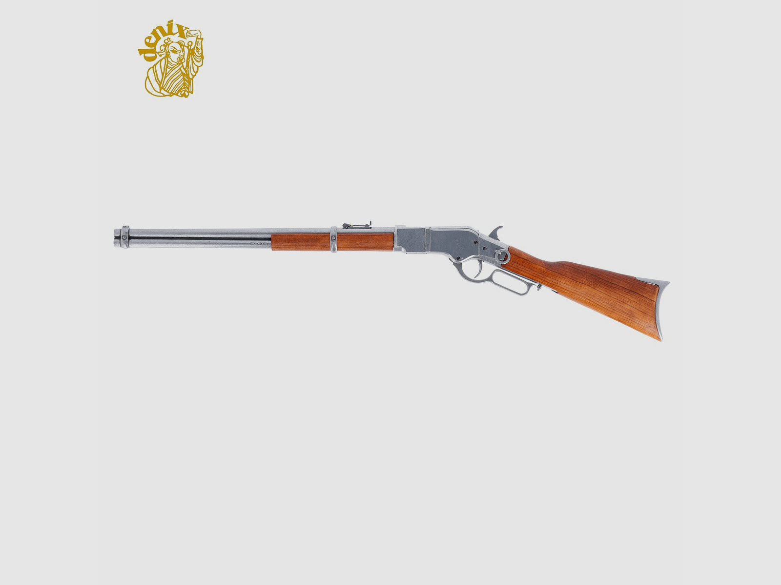 Denix Dekomodell Winchester Modell 66 Silberfarben - Holzschaft