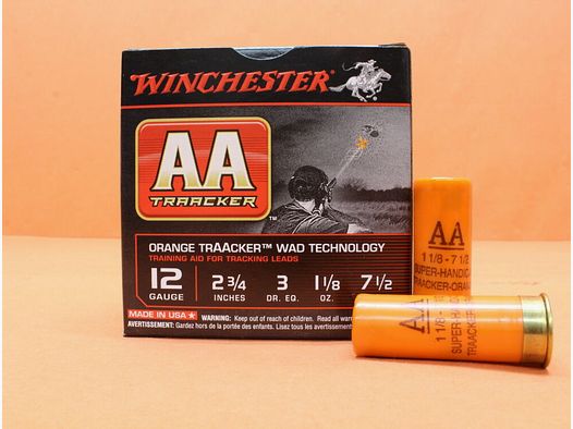 Winchester Patrone 12/70 Winchester 32g 2,4mm/ No.7,5 7x VE 25 = 175 Patronen (TRAACKER) orange