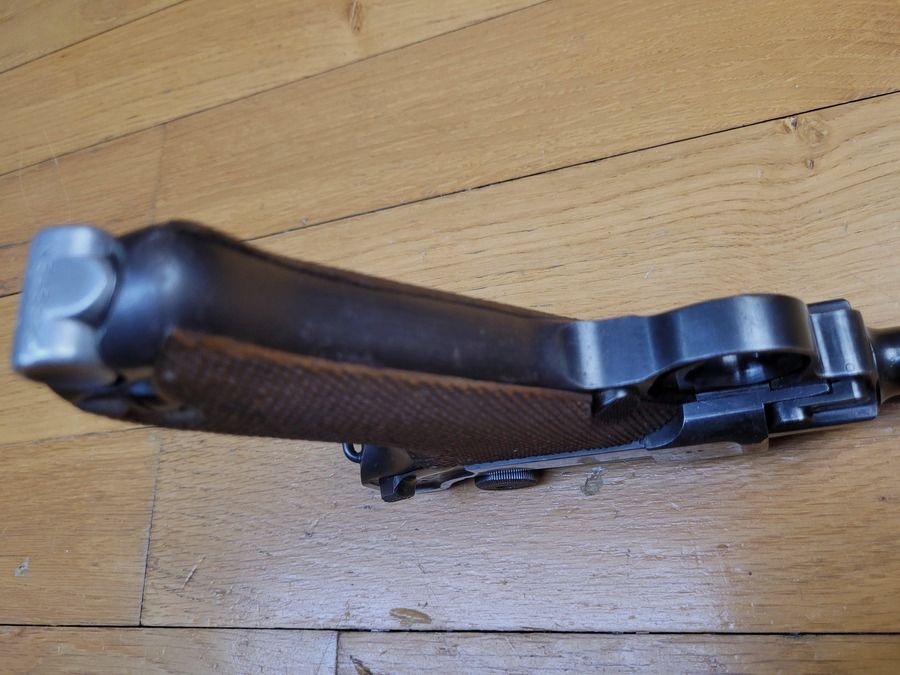 Wyjątkowy pistolet Luger P08 Kriegsmarine – Mniej niż 3900 egzemplarzy – Produkcja Mauser S/42 z 1938 roku – Holster Kriegsmarine i oryginalny klucz – Bardzo rzadki zestaw w doskonałym stanie!, zdjęcie 12 z 42