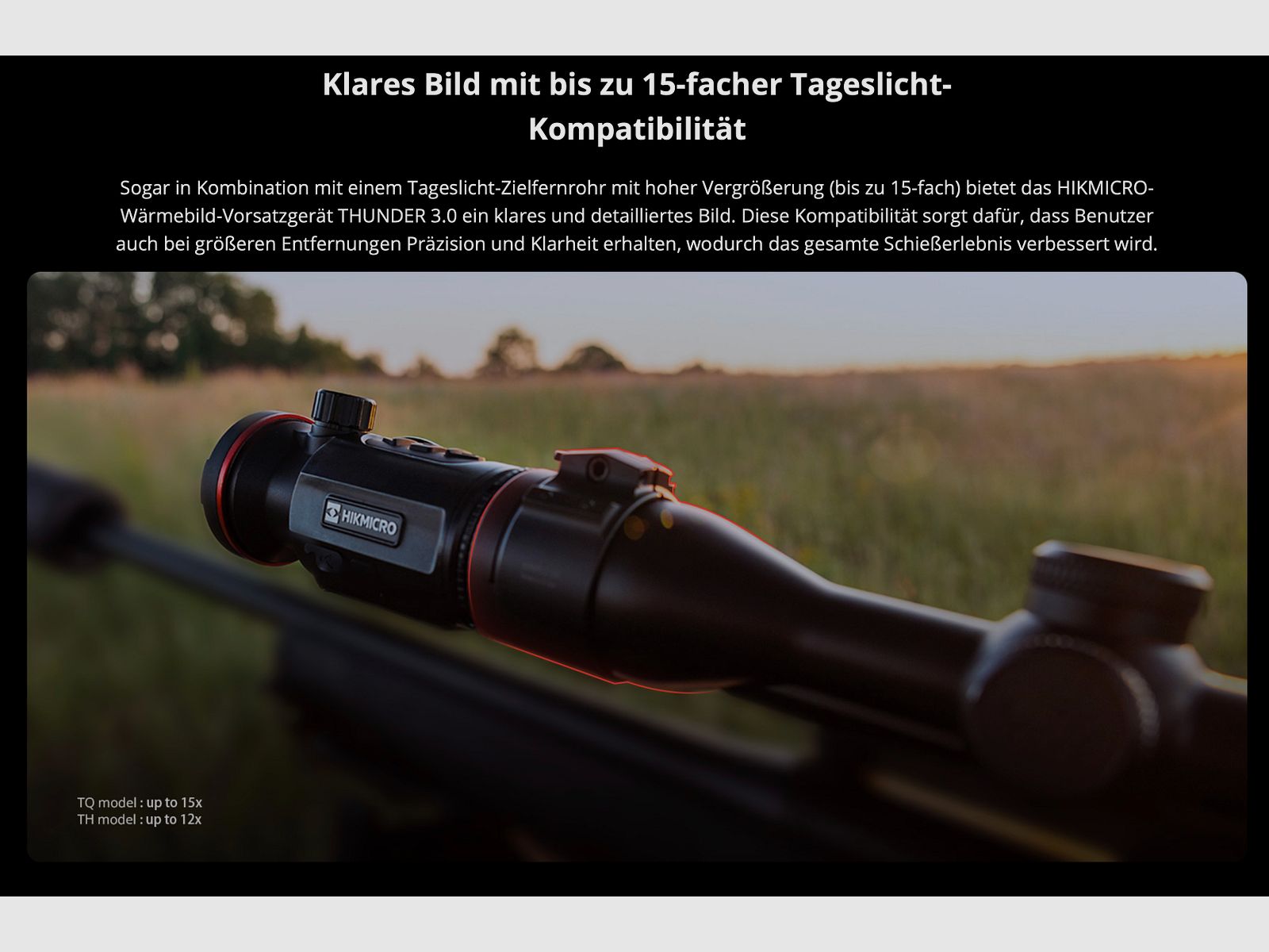 Hikmicro 50-2-128 Clip-On Thunder TQ35C 3.0 Wärmebildvorsatzgerät 640 x 512 12µm < 15 mK