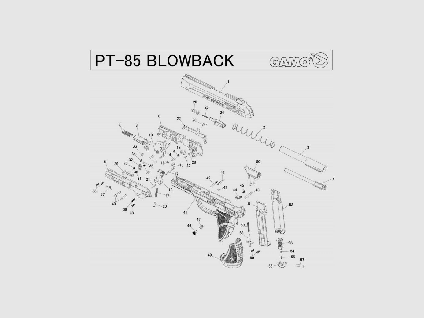 Montagestift PT85-P25 Blowback