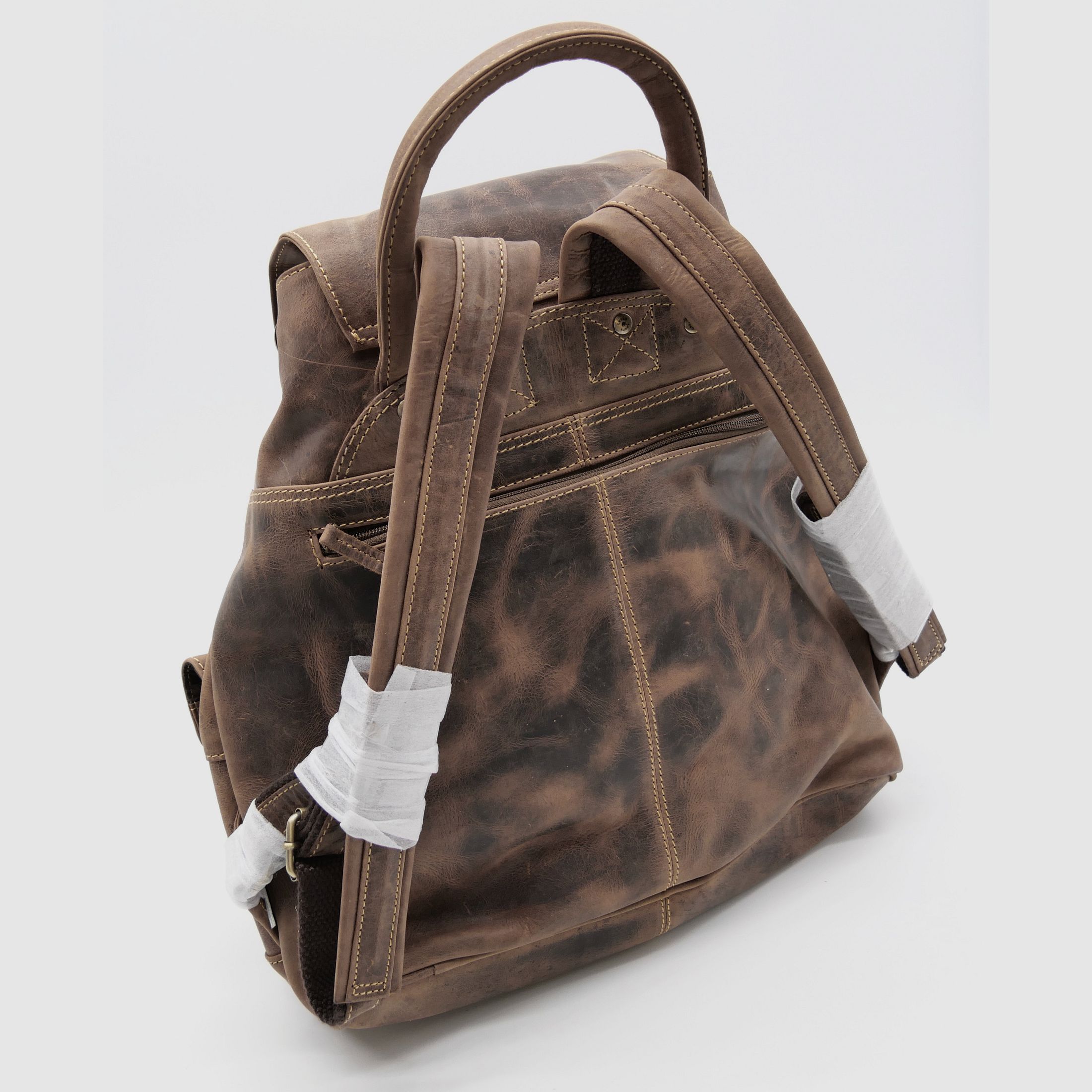 Greenburry Leder Rucksack Hirschprägung braun 1711-STAG3-25