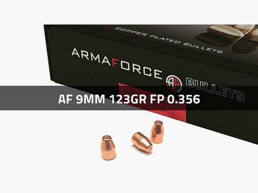 Puntas Cal. 9mm (.356)-123-FP Cobreado 500 uni. Armaforce