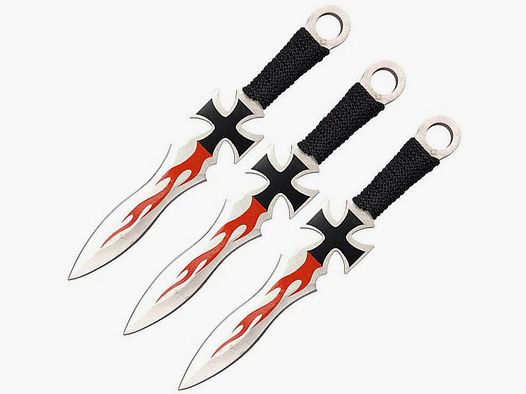 Eisernes Kreuz Wurfmesser 3er Set