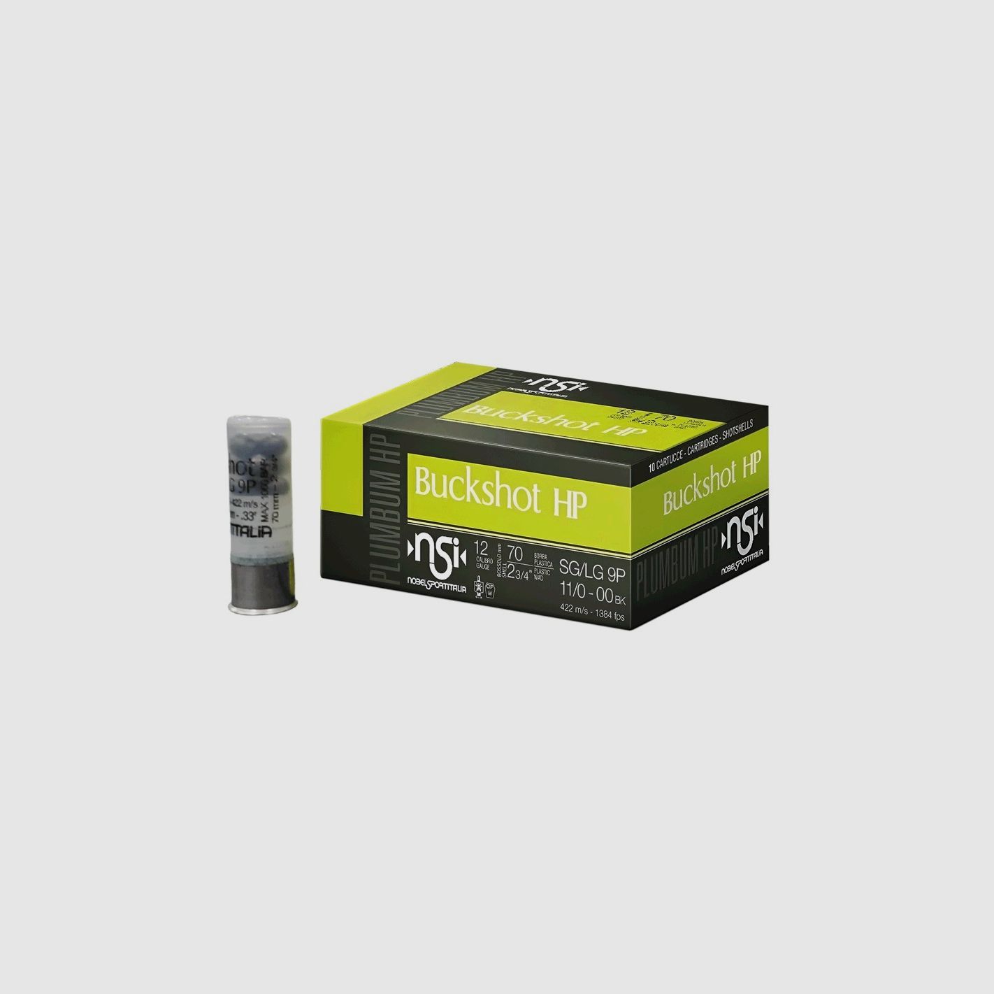 Cartucce Nobel Pallettoni Buckshot SG/LG 9P HP 11/0 cal. 12/70 10 pz