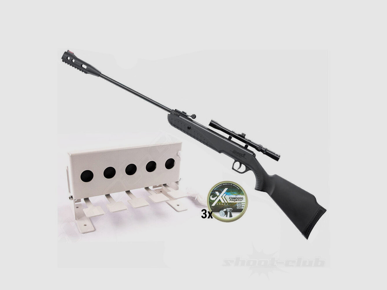 Hämmerli Firefox 500 Kit Luftgewehr 4,5mm Diabolos im Biathlon-Set