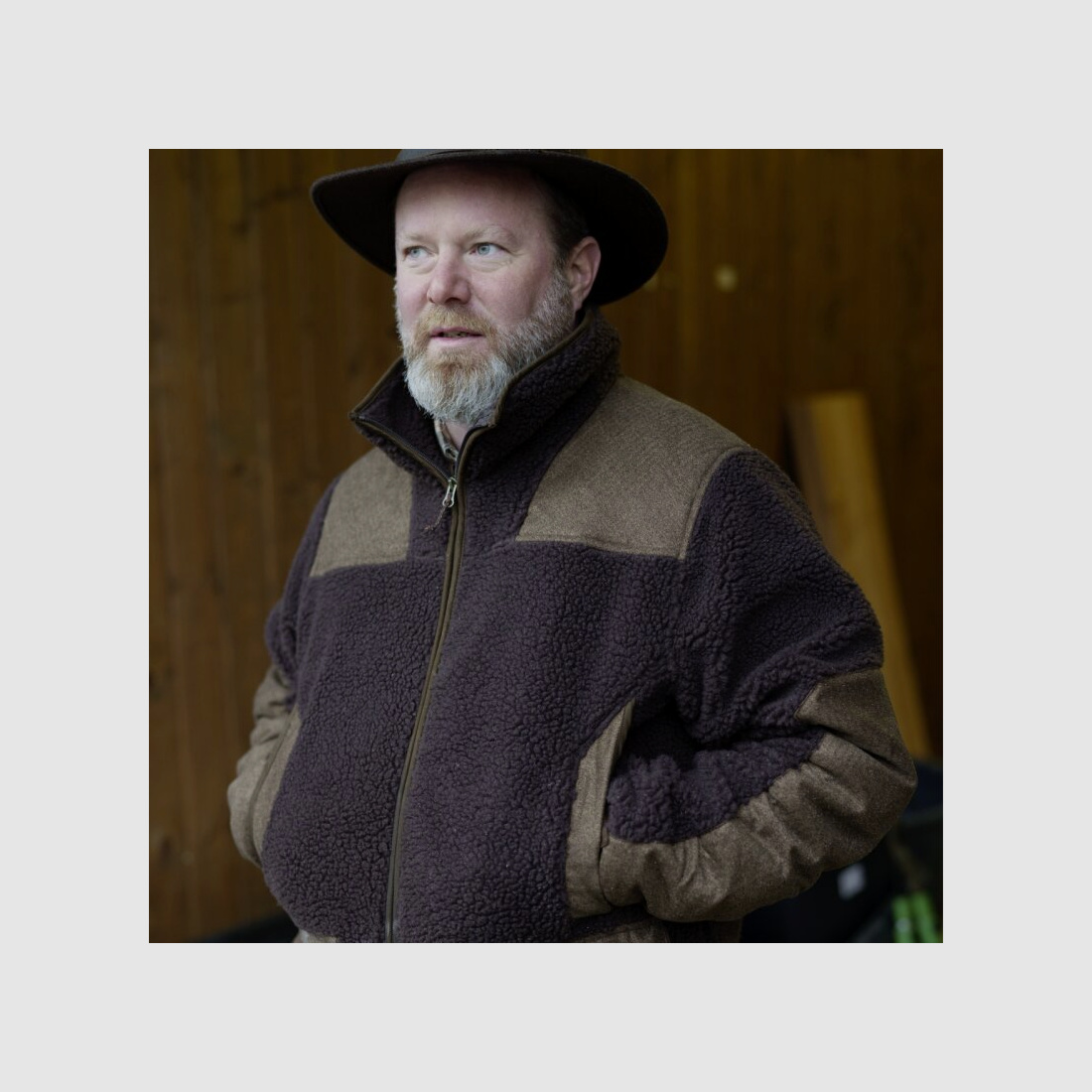 Blaser Sherpa Fleece Jacke dunkelbraun
