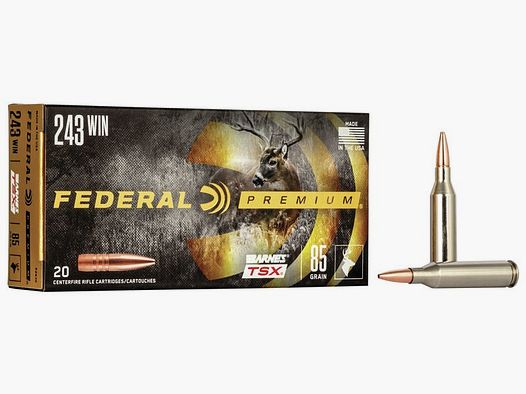 FED P243K .243 WIN 85GR BARNES TRIPLE SHOK VITAL SHOK 20/200