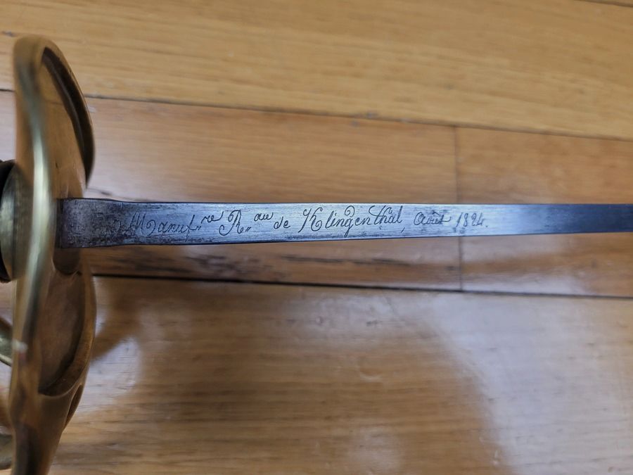 Seltenes Sabre 1822 der schweren Kavallerie (oder „Linienkavallerie“) – Der berühmte „Bancal“ – Kligenthal-Manufaktur August 1824 – Gutes Modell-Futteral – TBE, Bild 16 von 22