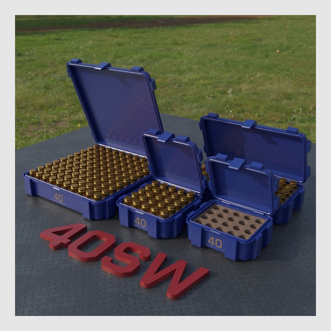 Filamelt ammunition box / .40 S&W / 'flip lid' / cartridge box, ammo box