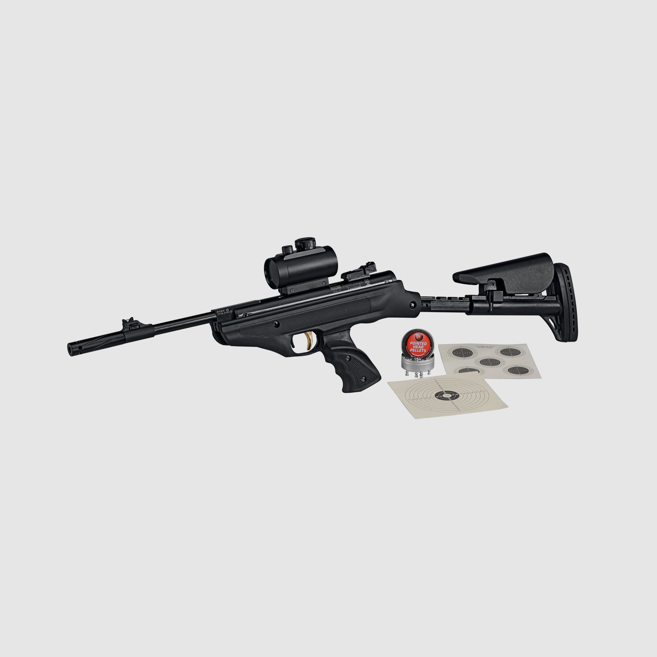 Mercury air Luftpistole 25 Super Charger Tactical Komplettset, Kal. 4,50