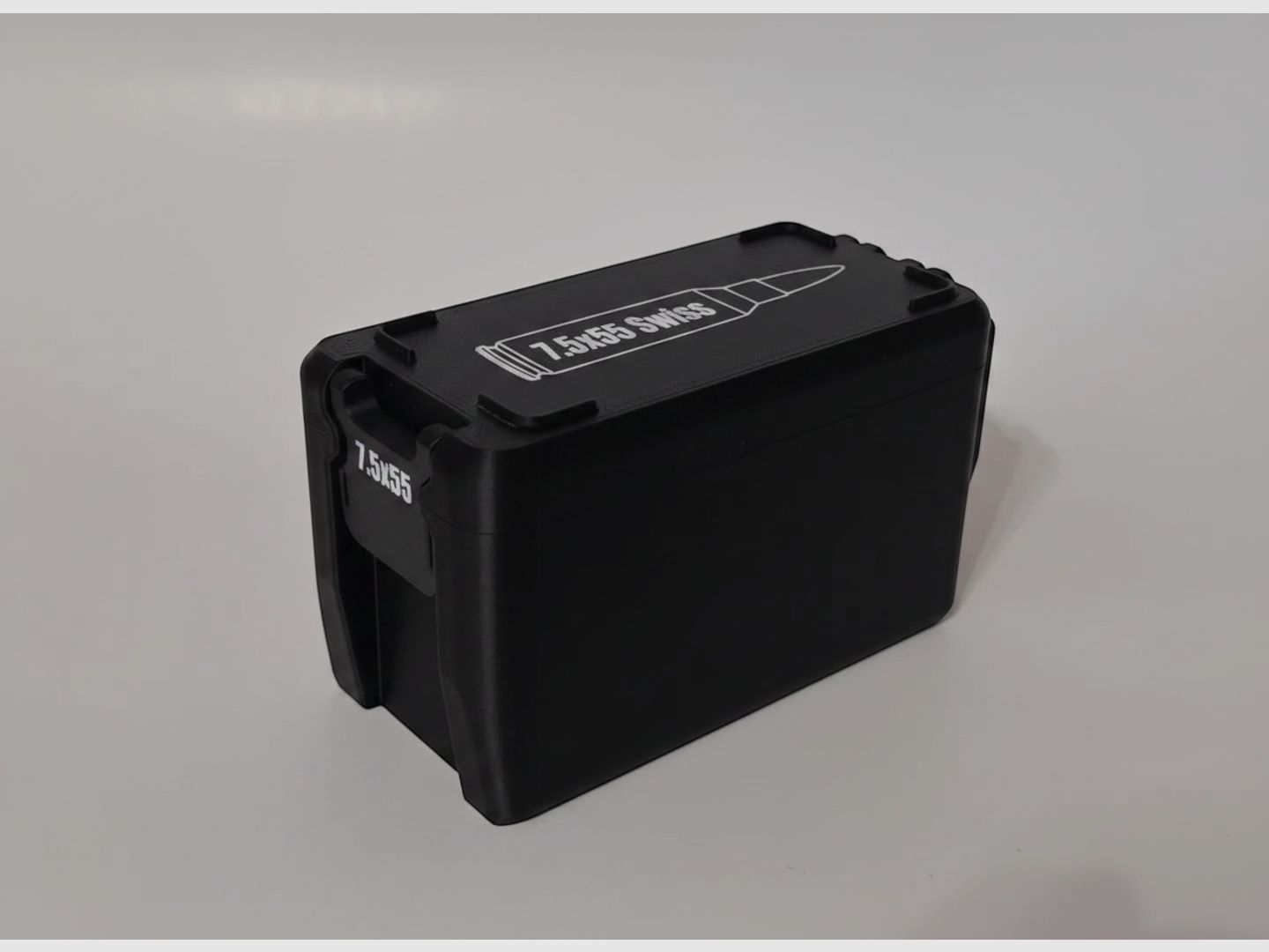 Filamelt ammunition box / 7.5x55 / 'folding / locking lid' / cartridge box, ammo box