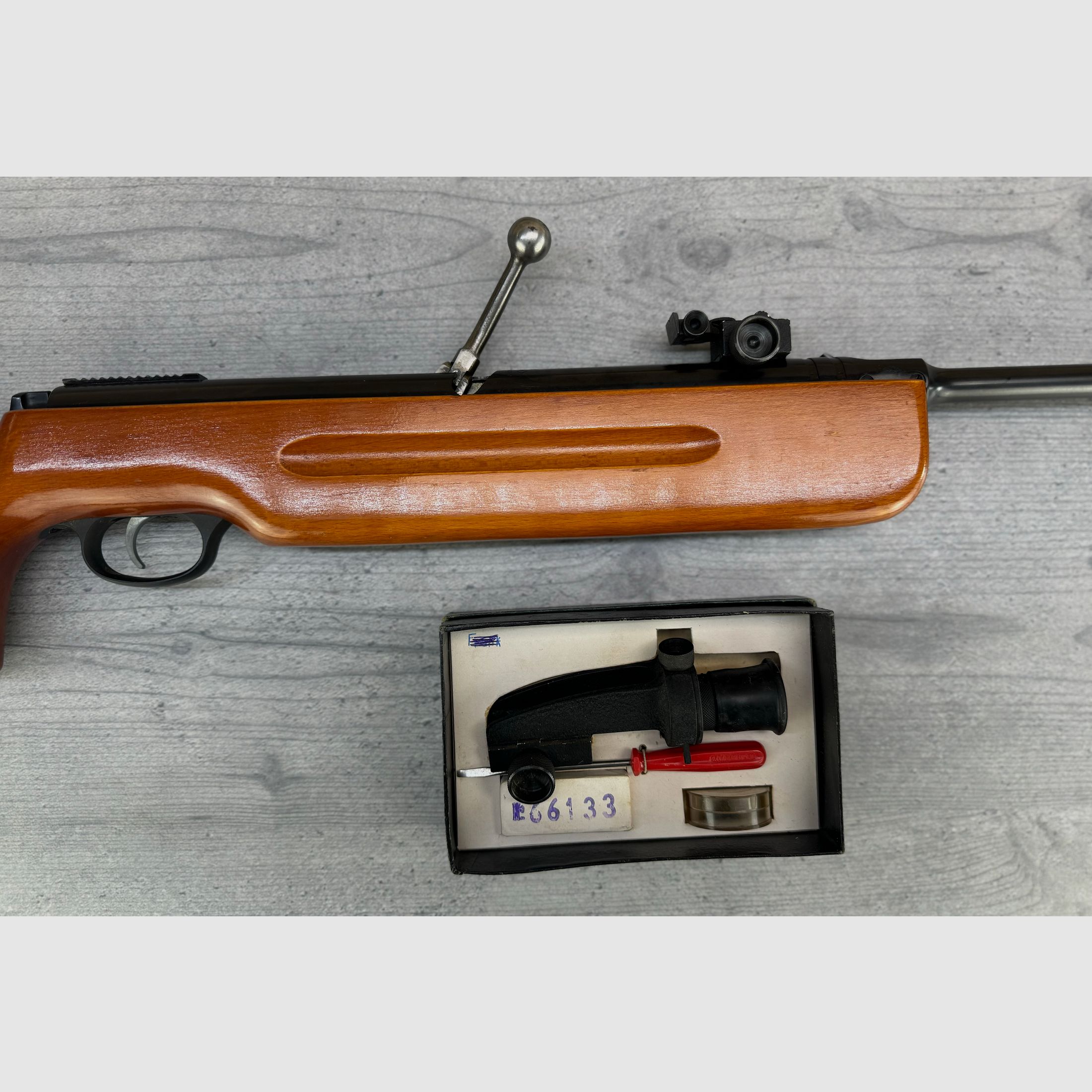 Haenel Mod. 311 Luftgewehr 4,5mm Diabolo mit Original Diopter (+Set) und Kimme, Tragetasche