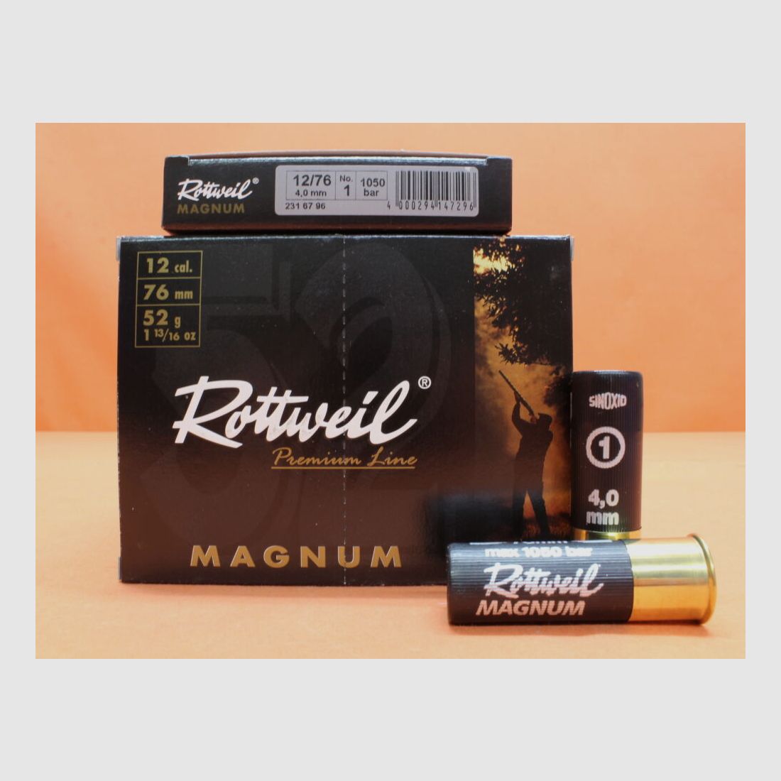 Rottweil Patrone 12/76 Rottweil 52g 4,0mm/ No.1 (2316796) VE 10 Patronen (Magnum Premium Line)
