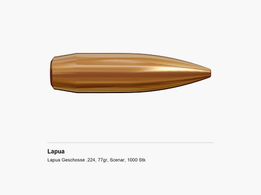 Lapua Bullets .224, 77gr, Scenar, 1000 pcs