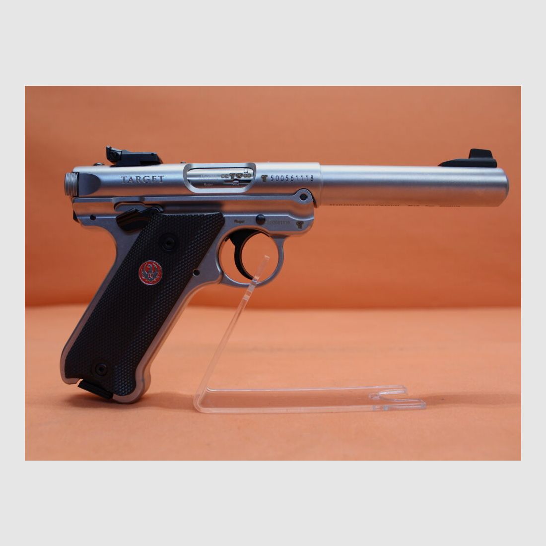 Pistola Ruger Ha. .22lr Ruger MARK IV Target Acciaio Inossidabile 5,5" canna/ canna bull (.22lfB/.22L.R. MK4), immagine 2 di 7