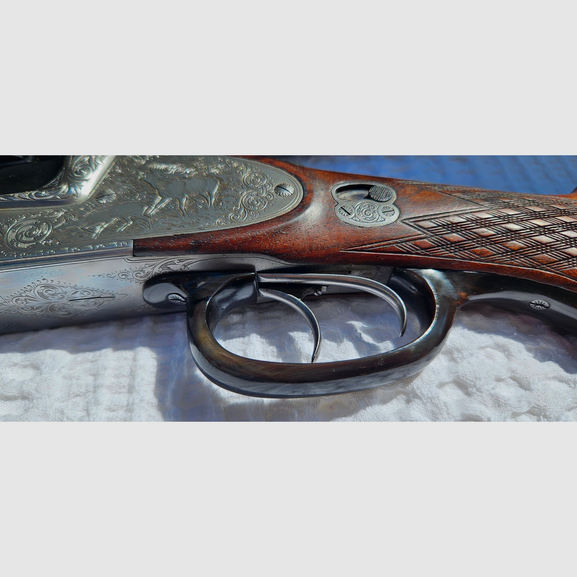 Einzelstück Johannes Feldbusch Bockdrilling • Kal. 7x65R - .222 Rem. - 16/70 • Böhler Antinit • Zeiss Diavari VM 2,5-10x50 T*