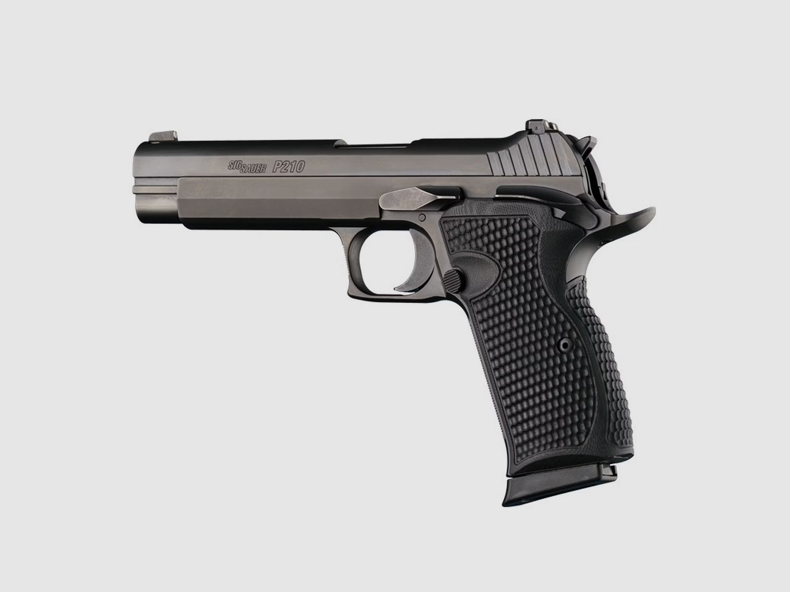 Hogue G-10 Grip SIG P210 American, Non-Ambi Marco de Aluminio y Acero: Piranha G10 – Solid Black