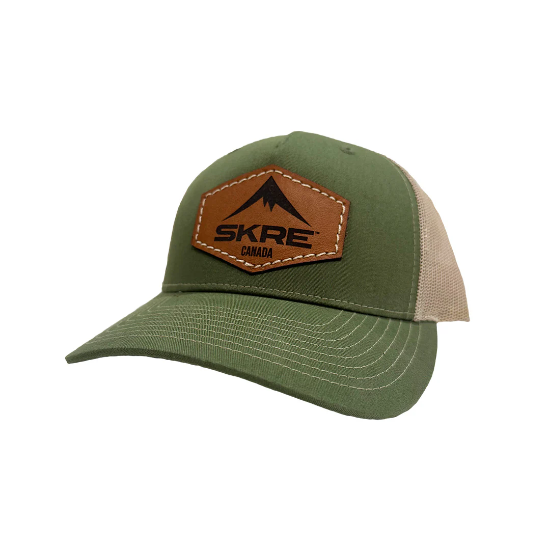SKRE Green Leather Patch Hat, billede 1 af 2