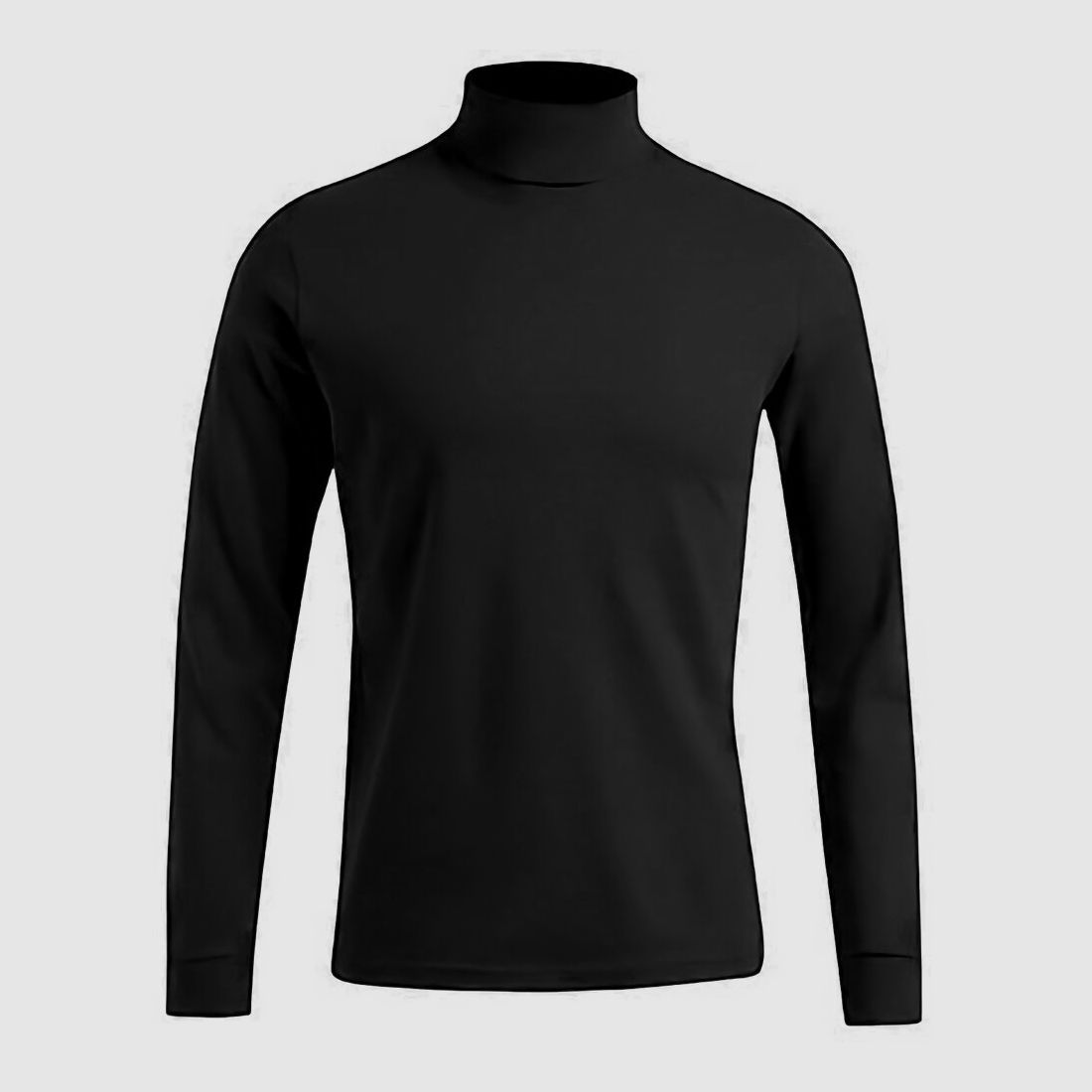 OBRAMO Rollkragen Pullover Schwarz M