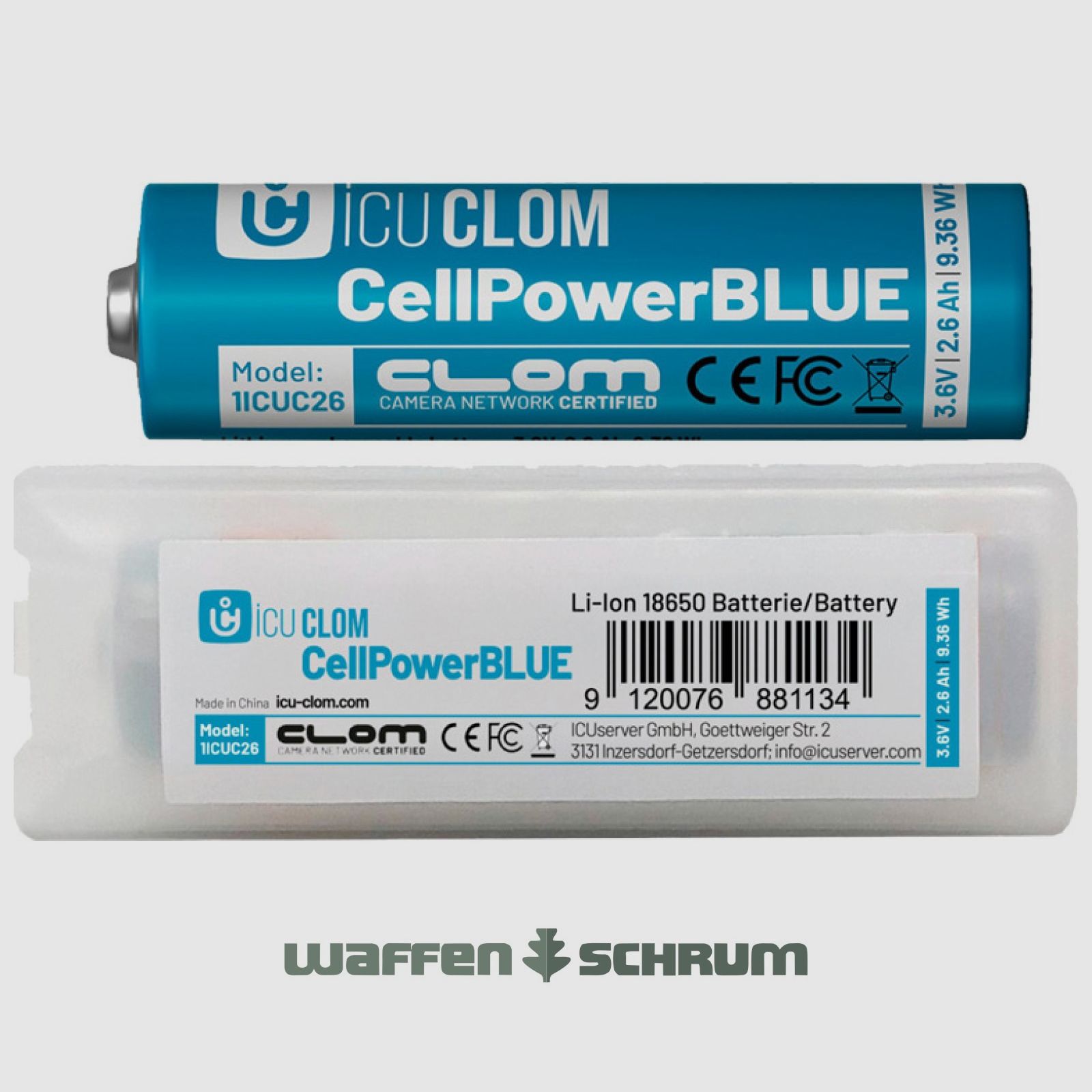 ICUserver Akku Blau 2600 mAH 18650