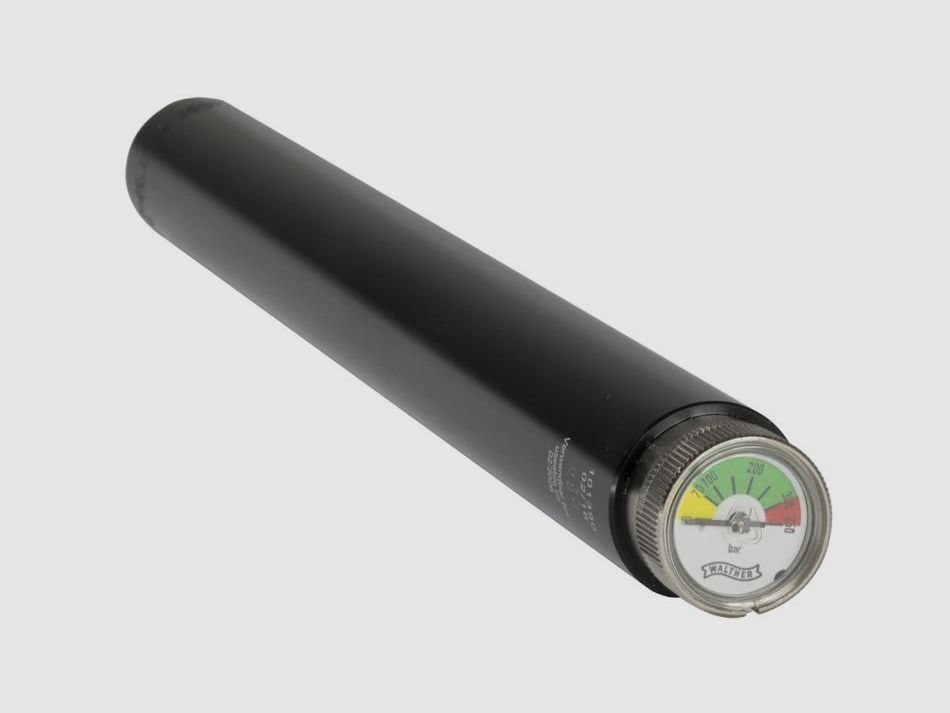 Drucklufttank Walther Junior 300 bar schwarz 154 ccm, Länge 335 mm, 450 gr mit Manometer