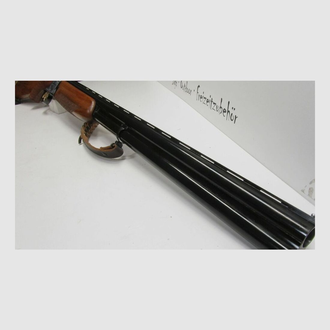 Bockdoppelflinte Laurona Spanien 12/70, LL 71 cm, sehr schöner Schaft 12/70