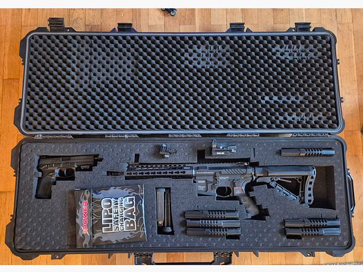 Pacchetto completo Airsoft – GC16 E.T.U. S-AEG & Tokyo Marui nella valigia