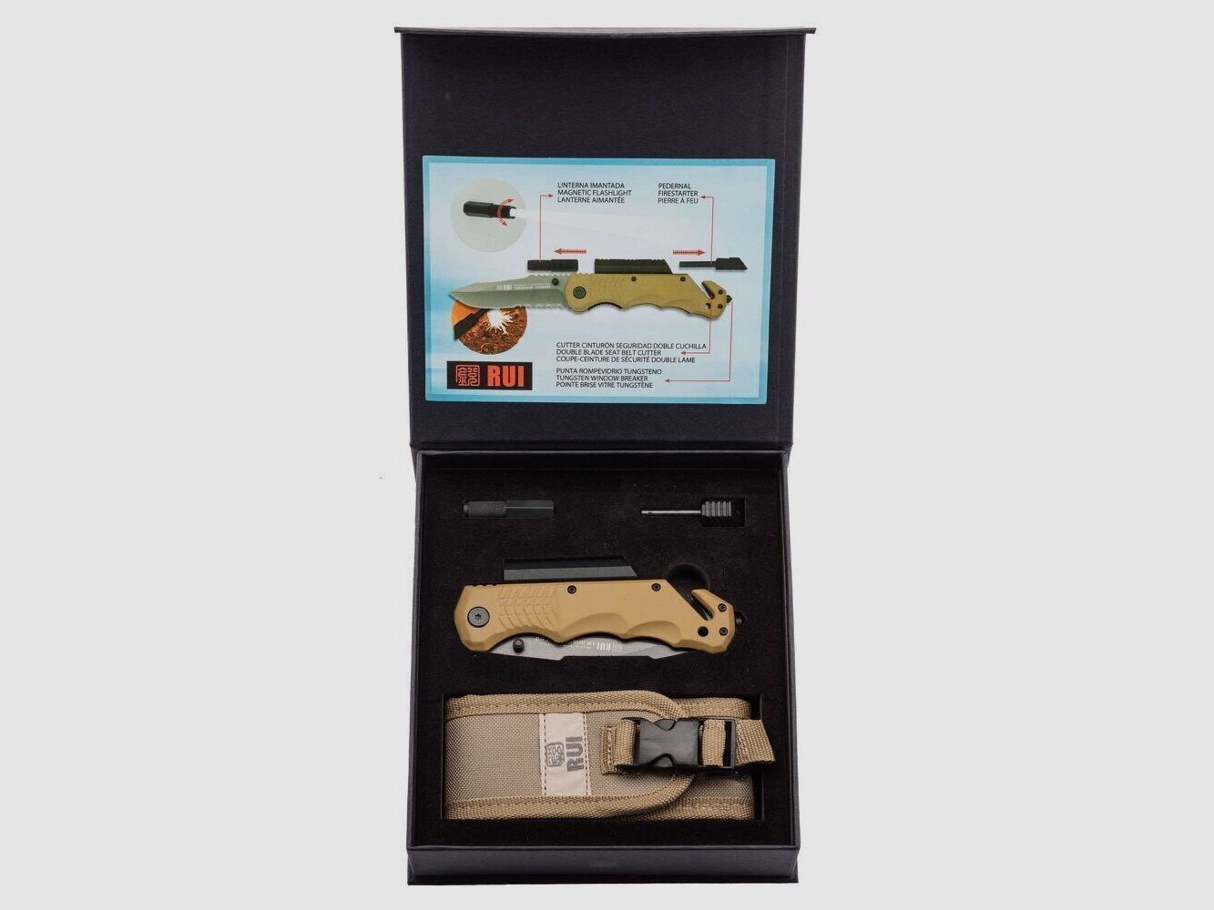 Couteau pliant tactique / survie K25 Tan, image 5 sur 5