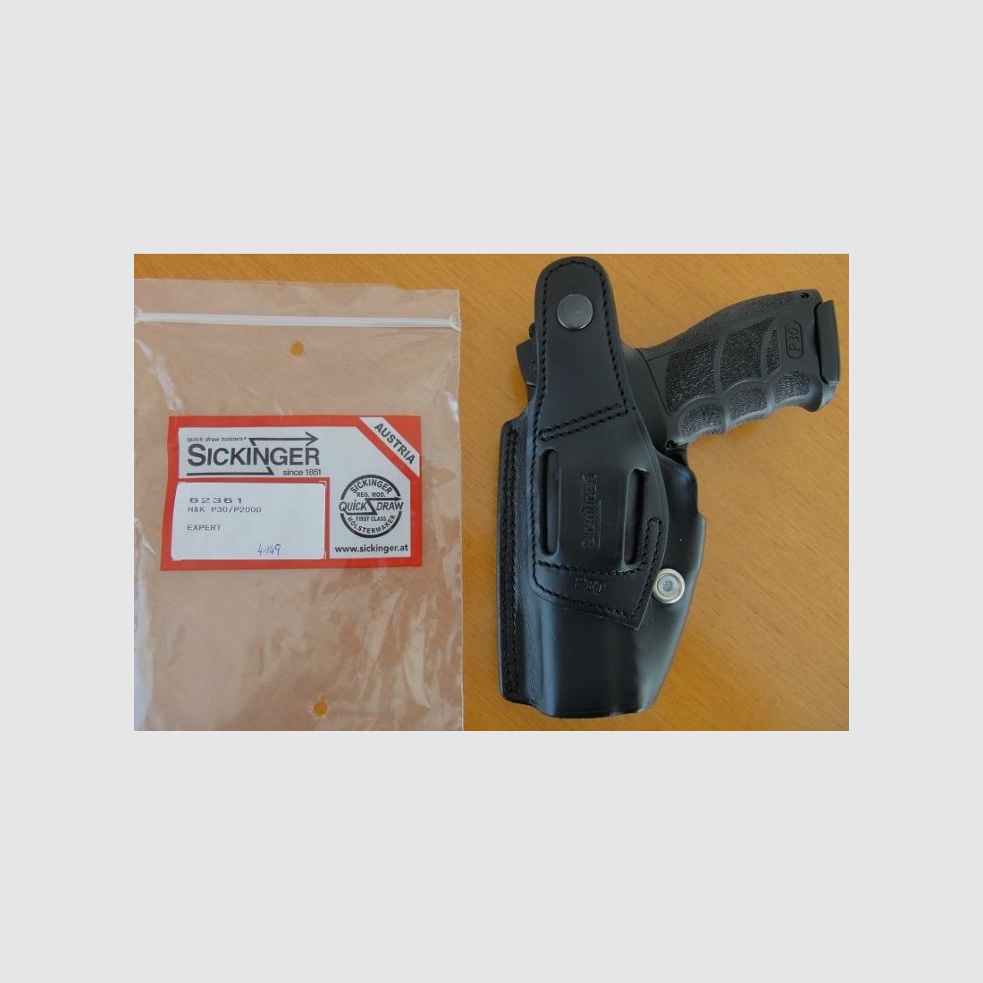 Holster EXPERT Sickinger Sickinger noir pour pistolet SL Heckler & Koch P 30/P 2000