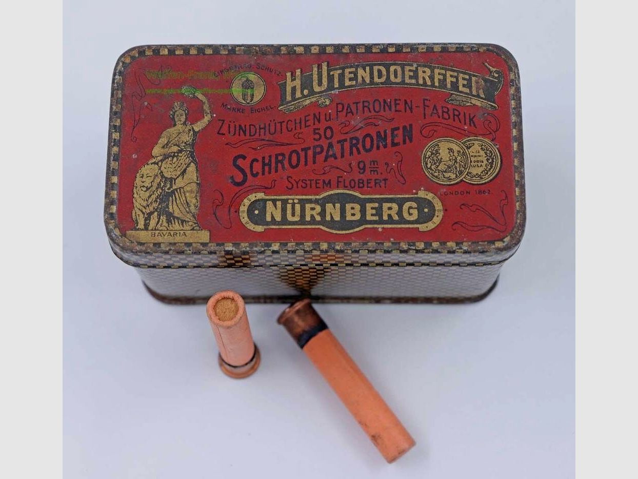 H. Utendoerffer, Nürnberg Flobert in original Blechdose