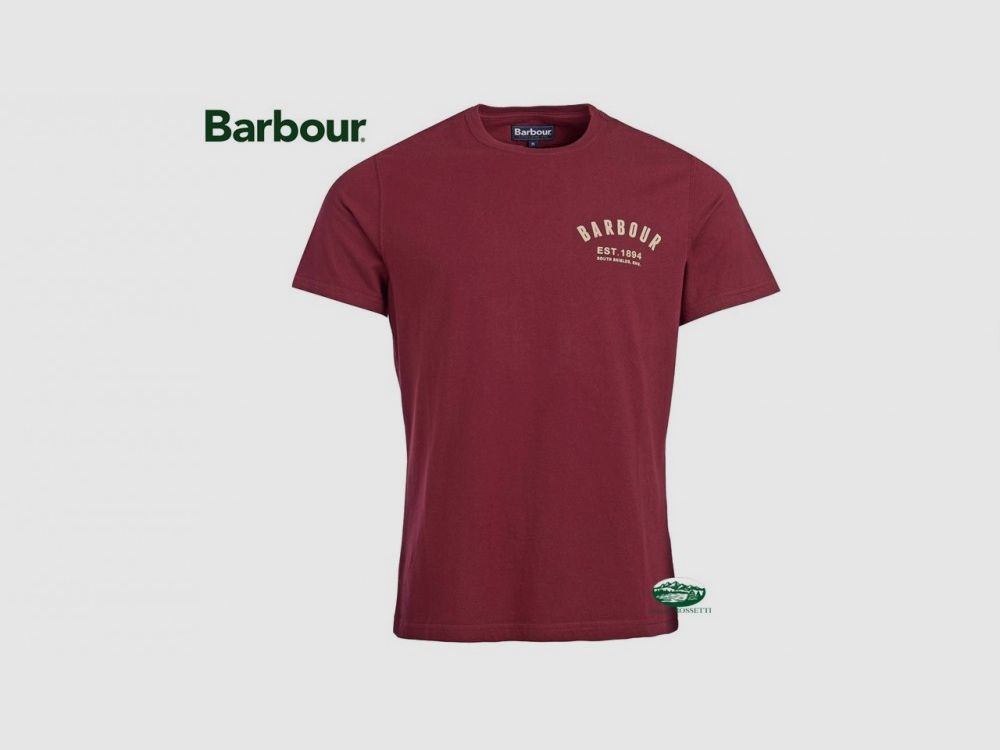 BARBOUR Rundhals T-Shirt bordeaux