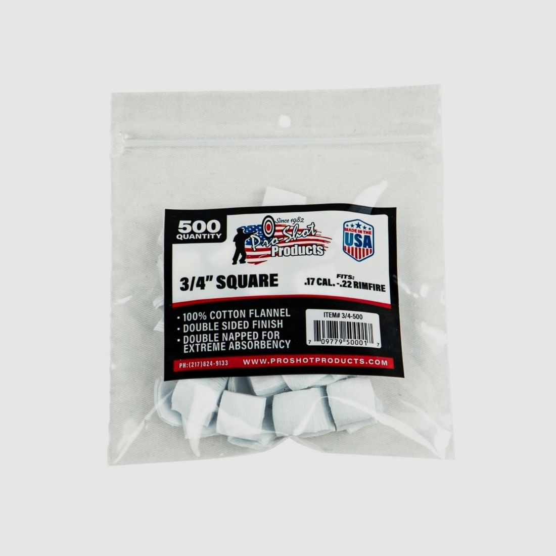 500 Patches 3/4" Eckig 17-22/5,6mm