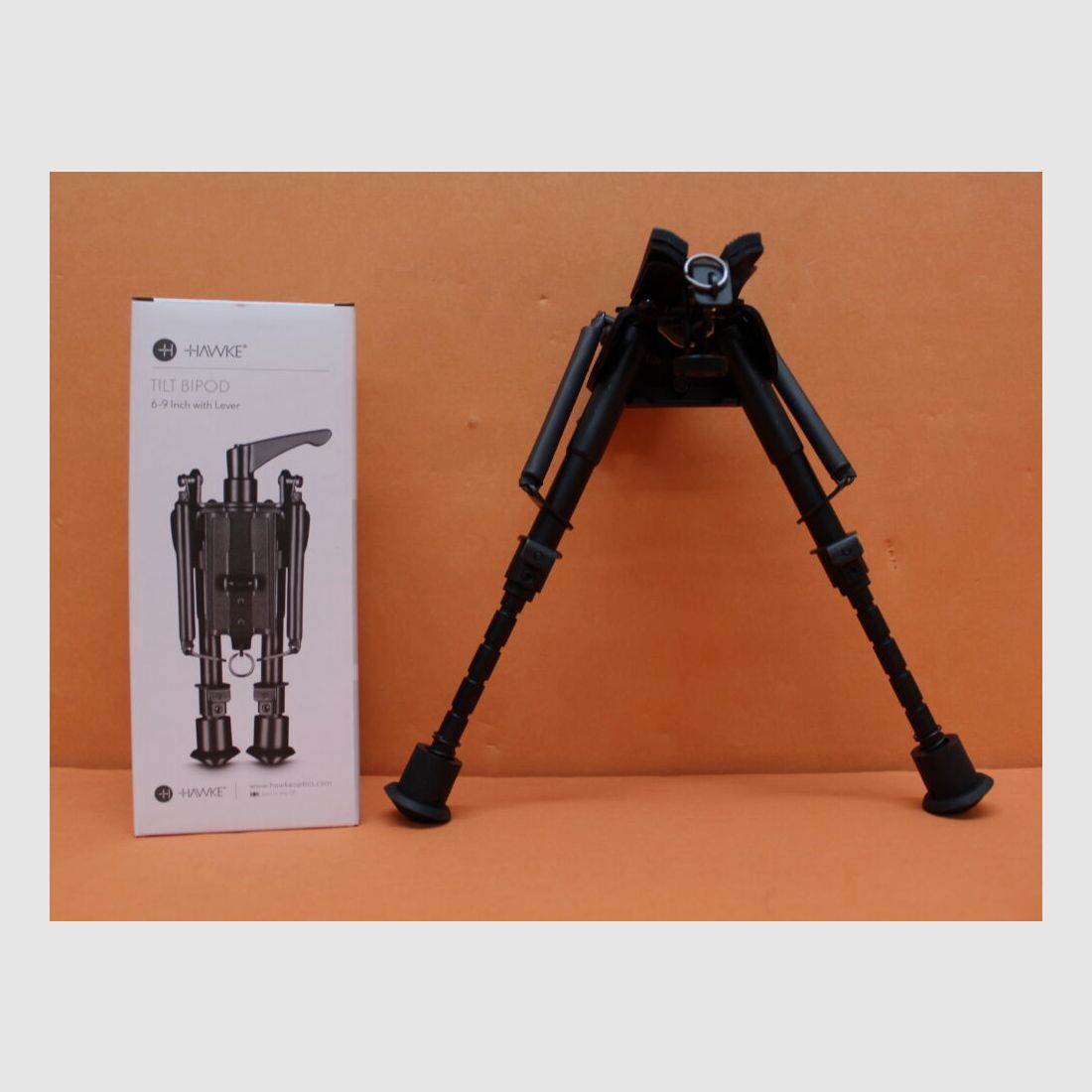 HAWKE HAWKE Zweibein Tilt Bipod (70005) Höhe 6-9"/ ca. 15-23 cm, m. Drehgelenk, Rastenverstellung