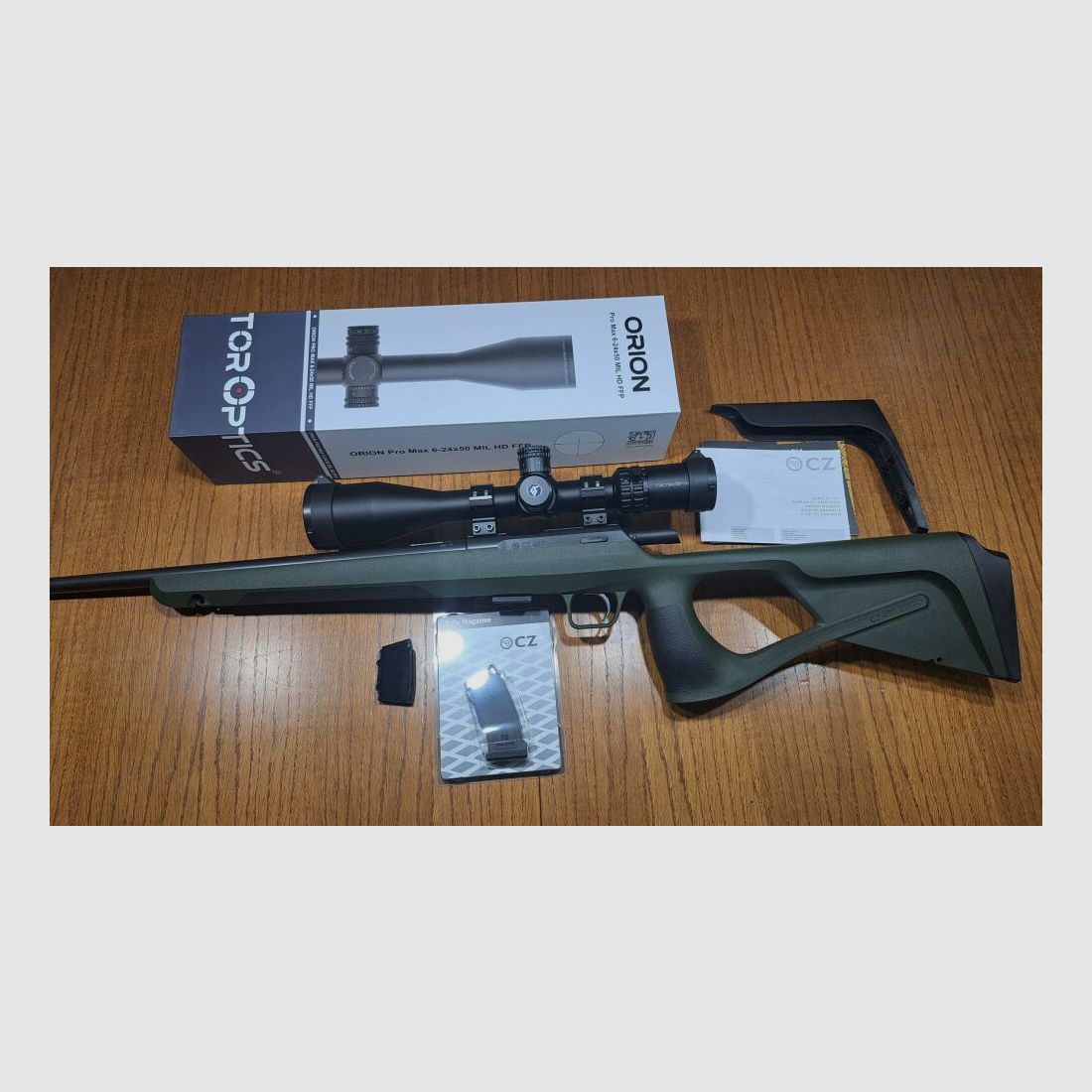 CZ KK-Repetierbüchse 457 Ergo BM mit Zielfernrohr Vector Optics SCFF-61 Orion Pro Max 6-24x50 MIL HD FFP