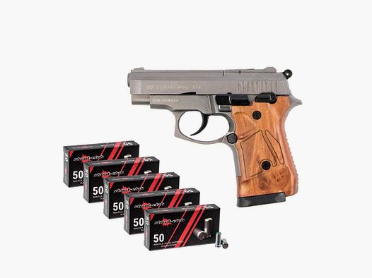 Zoraki 914-P Schreckschusspistole Titan-Holz Platzpatronen-Set