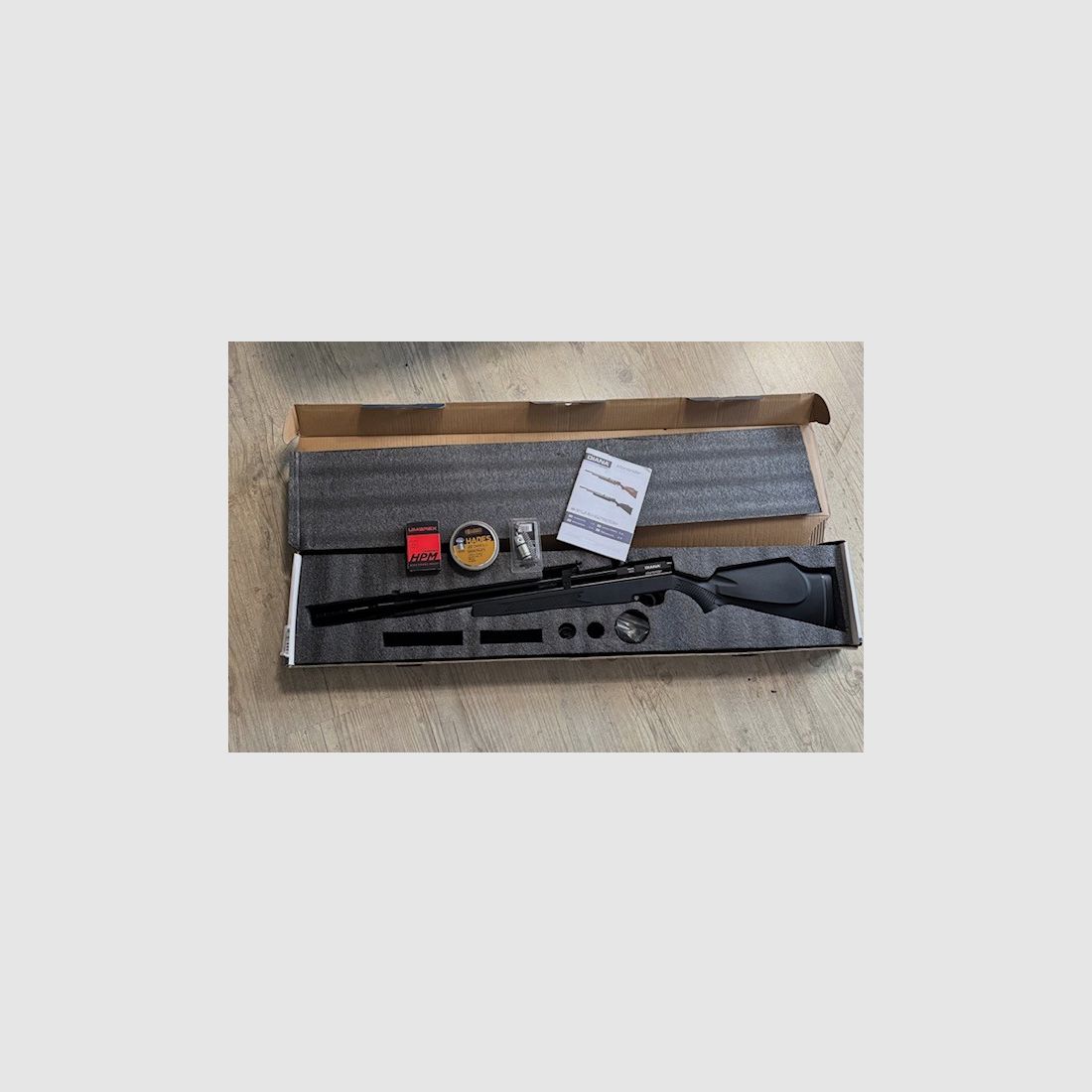 Diana Stormrider Schwarz Pressluftgewehr Kaliber 5,5, NEU, mit Regulator, Exportventil, 500 Diabolo und Halterung für Zielfernrohr