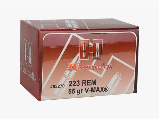 Hornady V-MAX 3,6g/55grs à50 .223 Rem.